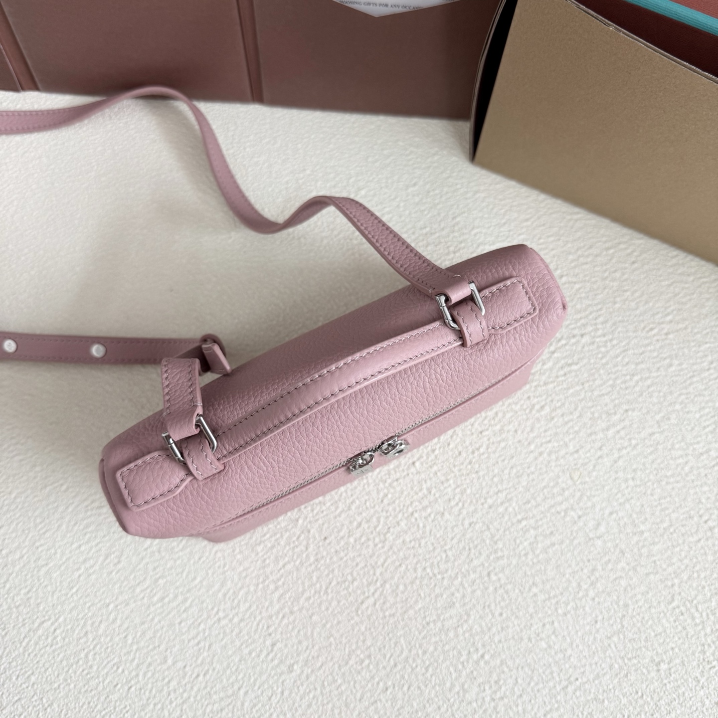 Extra pocket leather handbag Loro Piana Pink in Leather -
