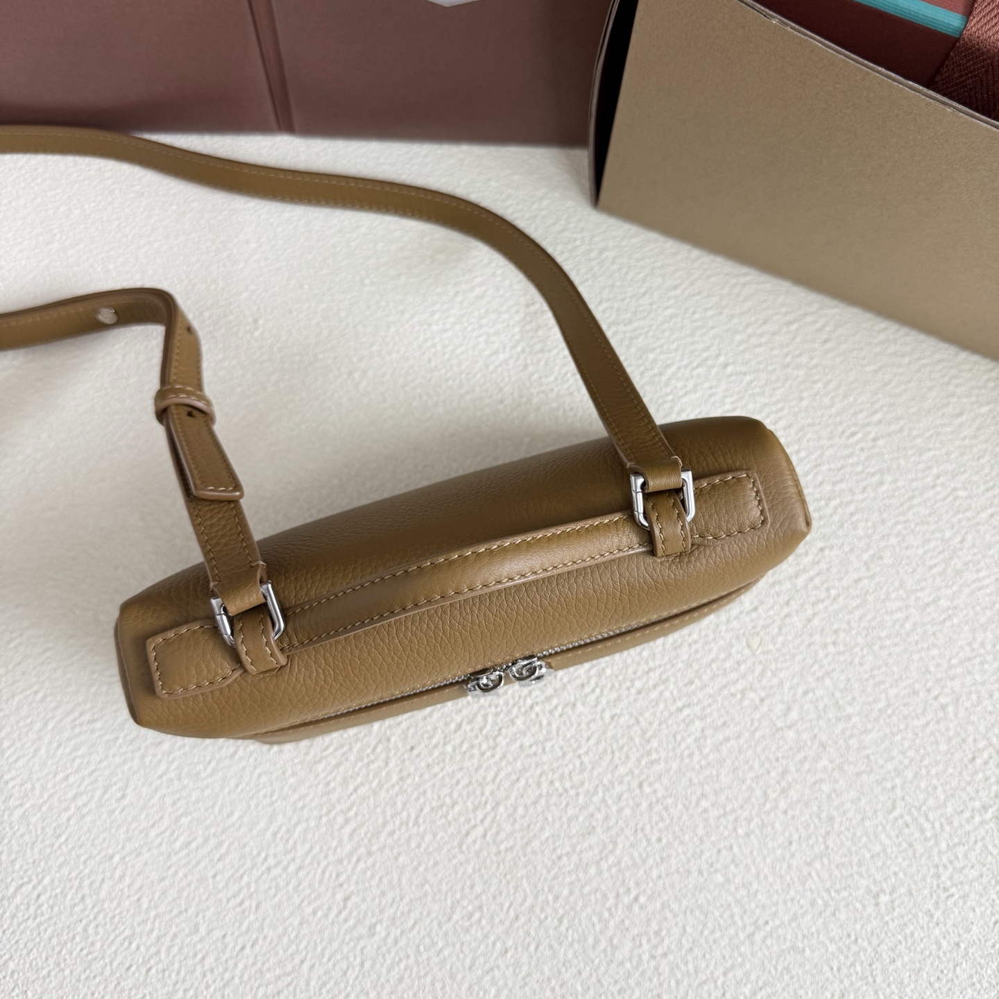 Loro Piana Extra Pocket L19 Leather Pouch In Warm Mastic  Loro Piana