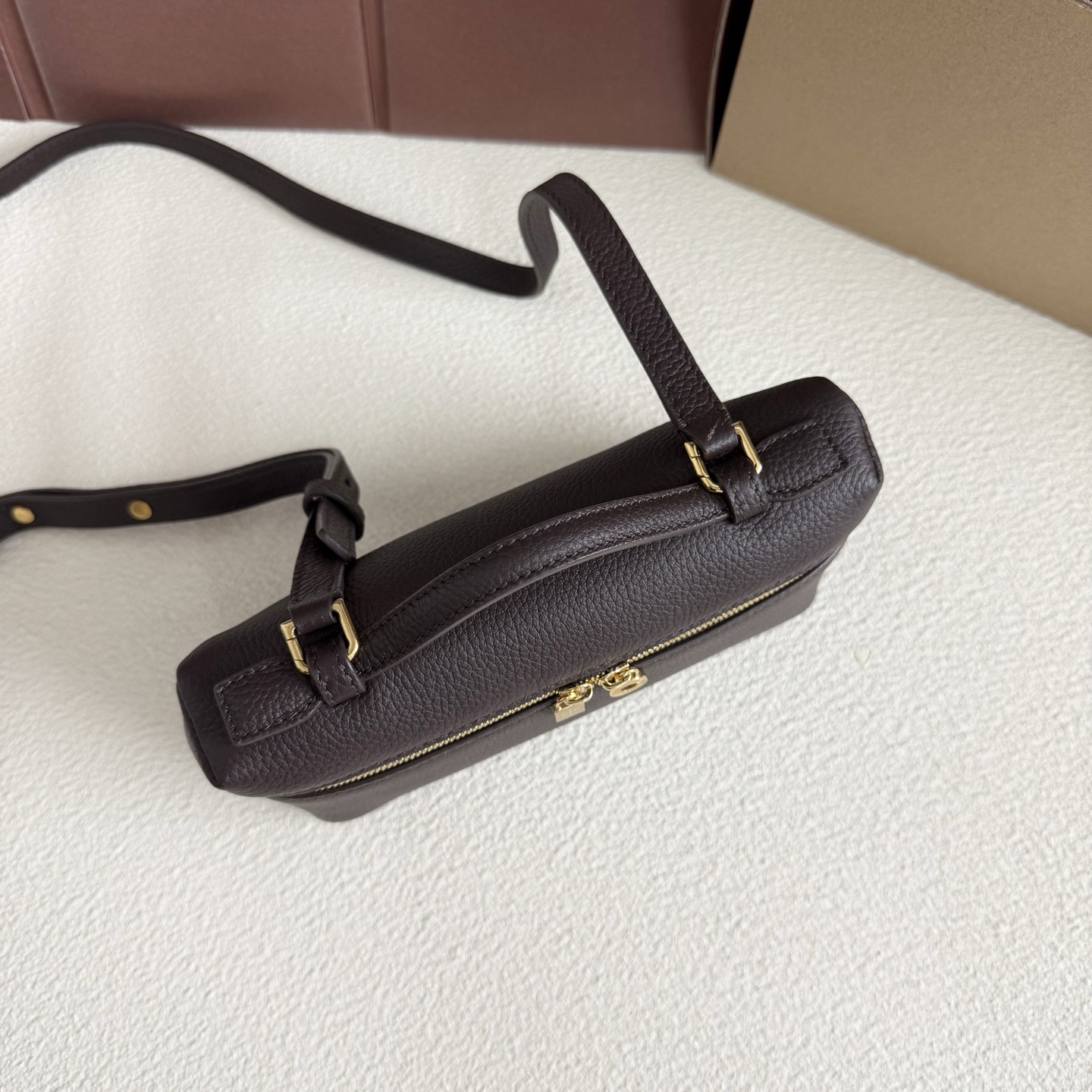 Extra pocket leather handbag Loro Piana Burgundy in Leather - 56616613