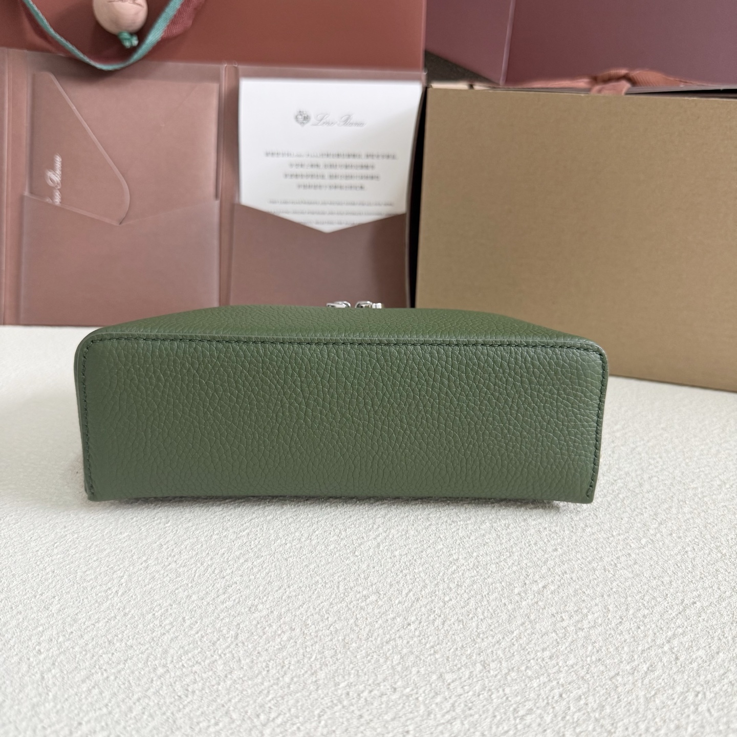 Leather handbag Loro Piana Green in Leather - 42043951