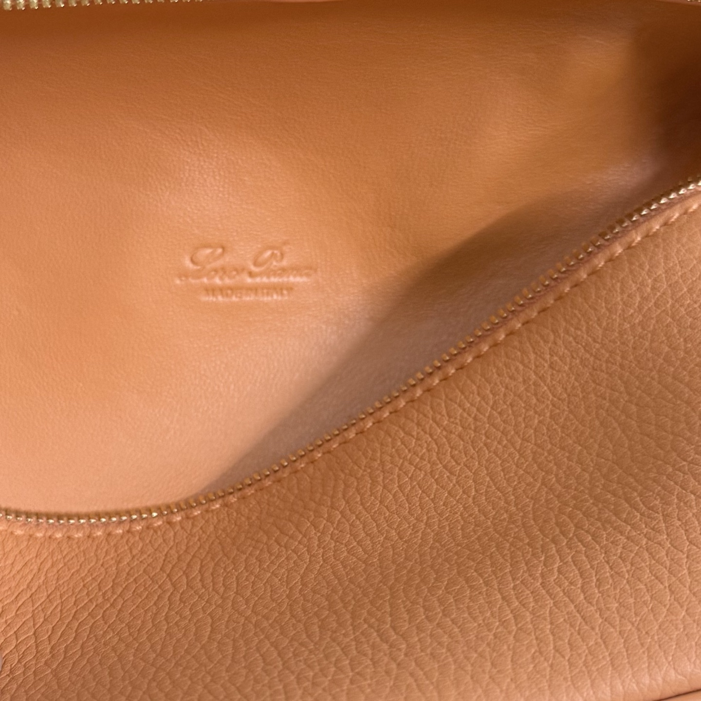 Extra pocket leather crossbody bag Loro Piana Orange in