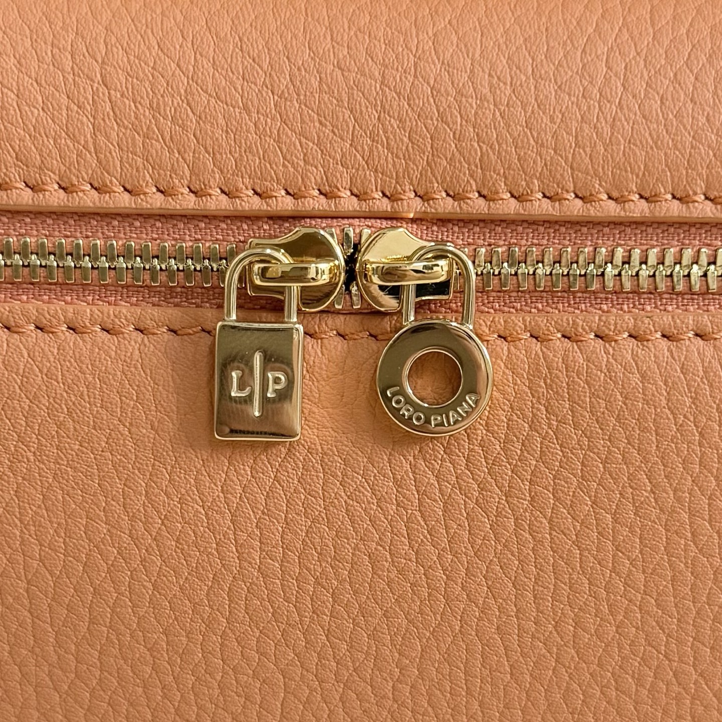 Extra pocket leather crossbody bag Loro Piana Orange in