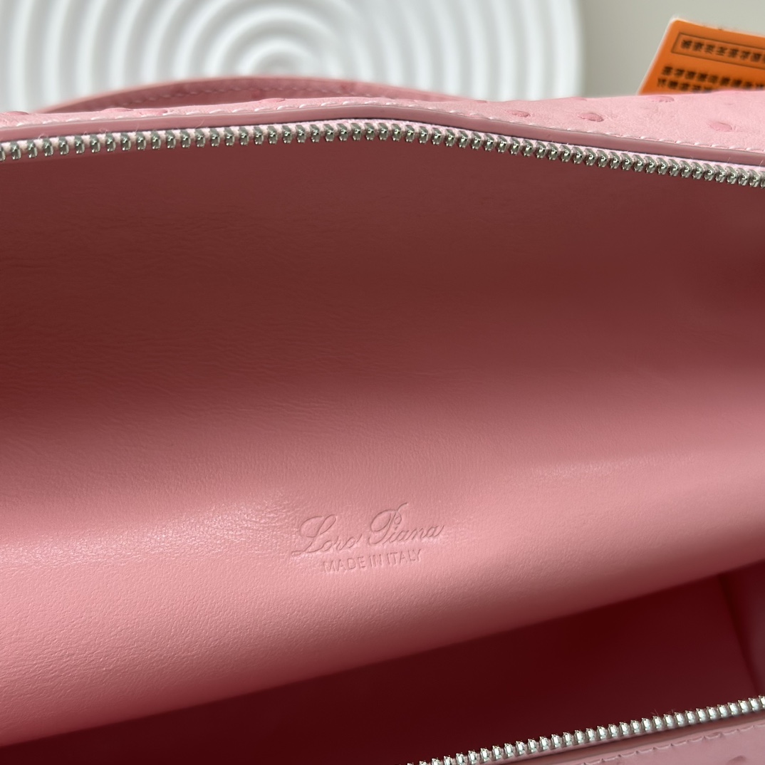 Extra pocket ostrich crossbody bag Loro Piana Pink in Ostrich