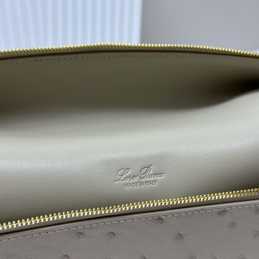 Extra pocket exotic leathers handbag Loro Piana Grey in