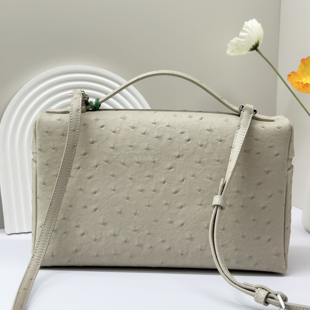 Extra pocket leather crossbody bag Loro Piana Beige in Leath