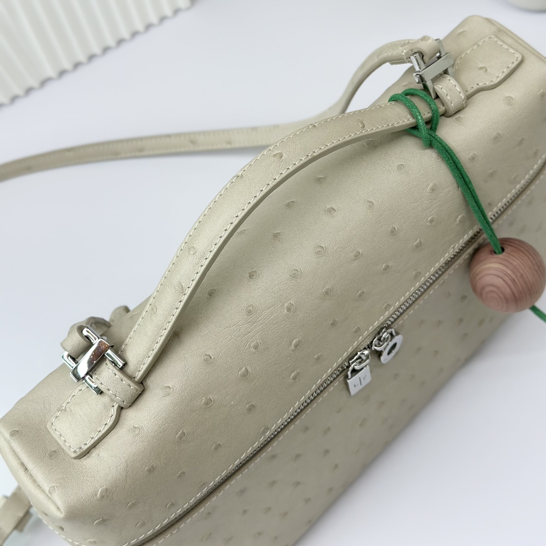 Extra pocket leather crossbody bag Loro Piana Beige in Leath
