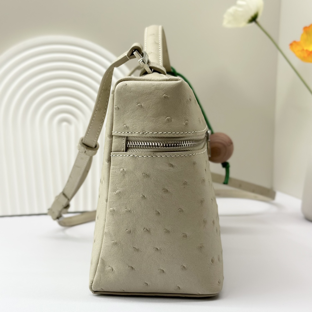 Extra pocket leather crossbody bag Loro Piana Beige in Leath