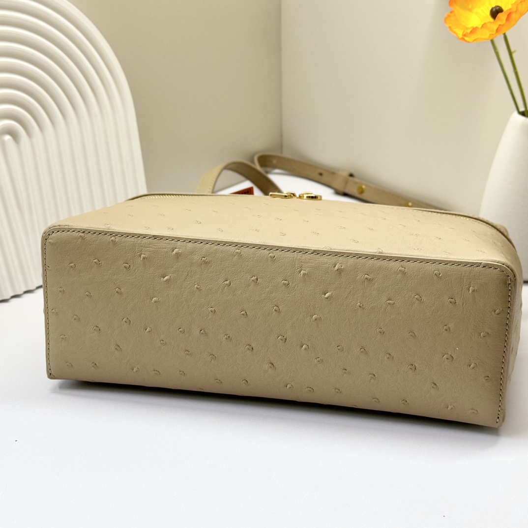 Loro Piana Extra Pocket L19 Pouch Beige Ostrich Gold