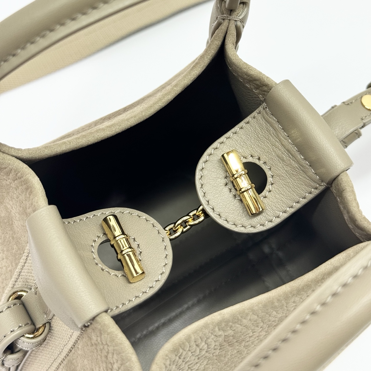 Loro Piana Small Bale Bag Calfskin Fume Taupe/Sun Gold | Loro Piana BE