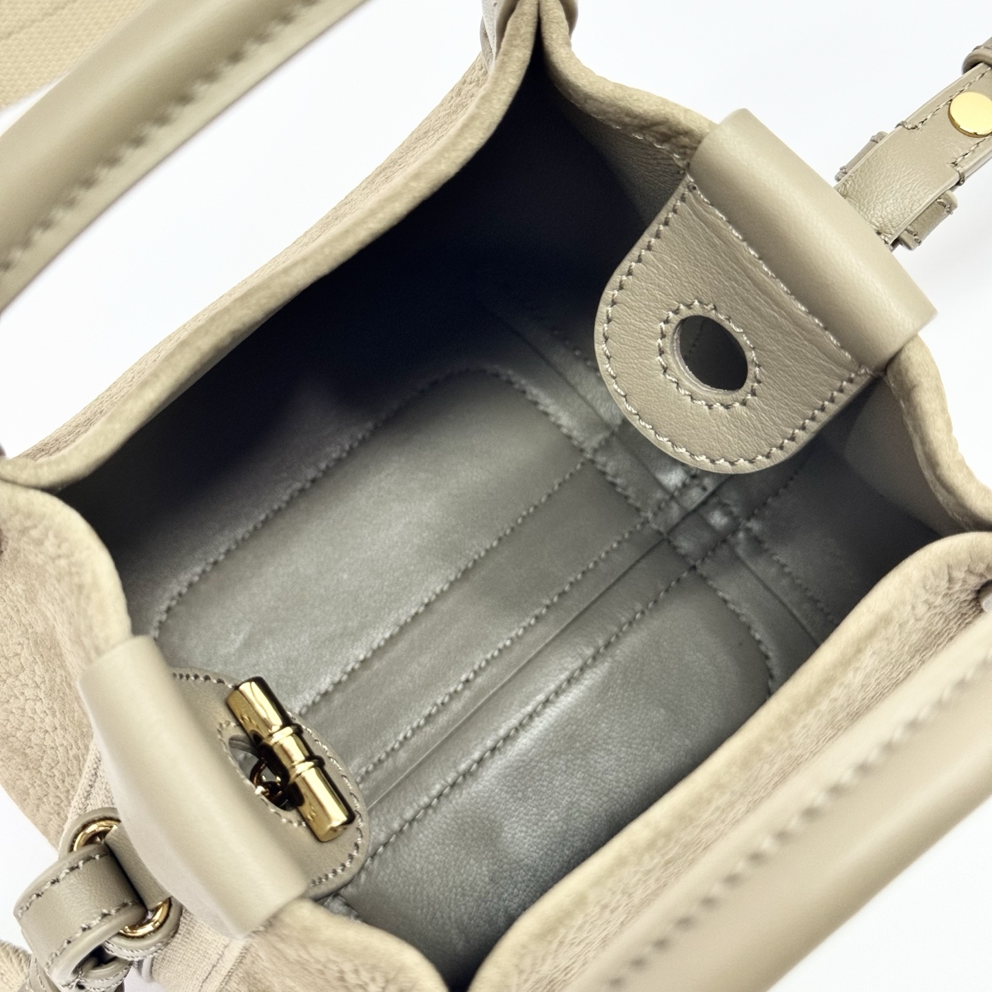 Loro Piana Small Bale Bag Calfskin Fume Taupe/Sun Gold | Loro Piana BE