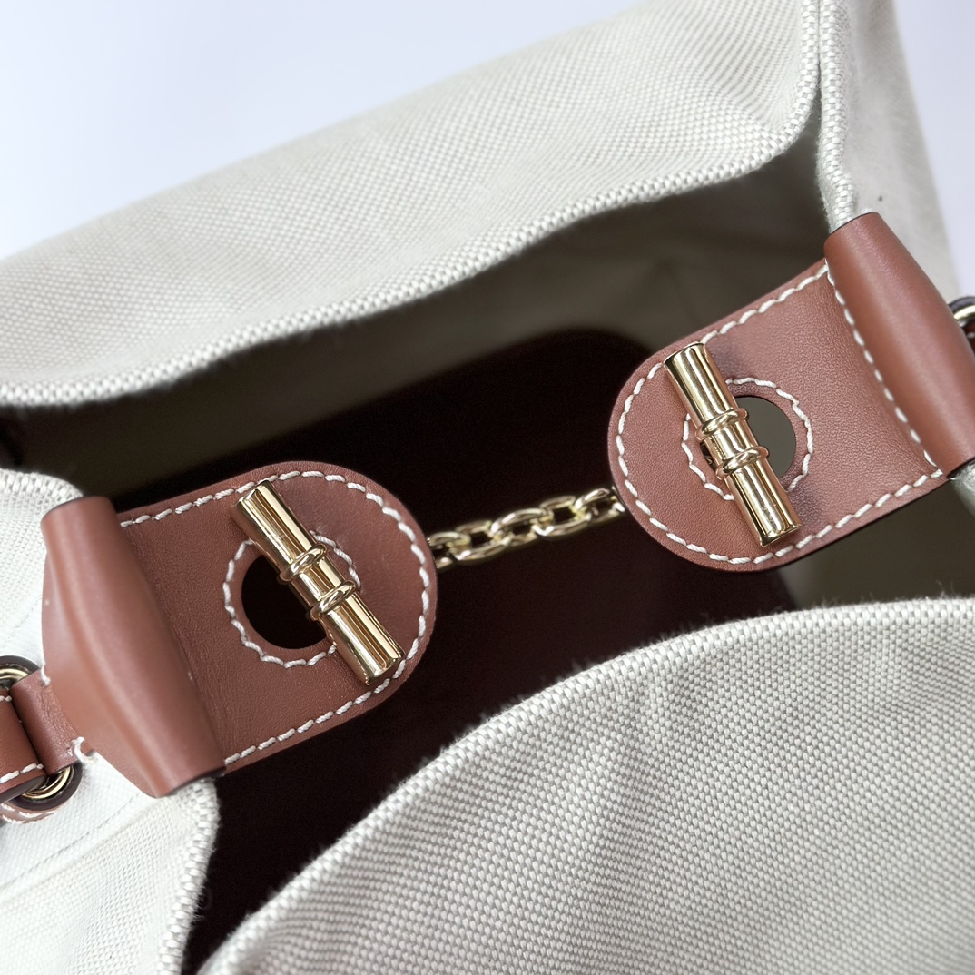 Loro Piana Micro Bale bag Cotton, Linen Natural/Warm Tan | Loro Piana