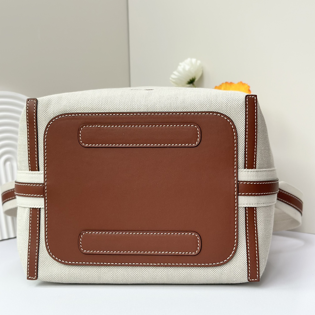Loro Piana Micro Bale bag Cotton, Linen Natural/Warm Tan | Loro Piana