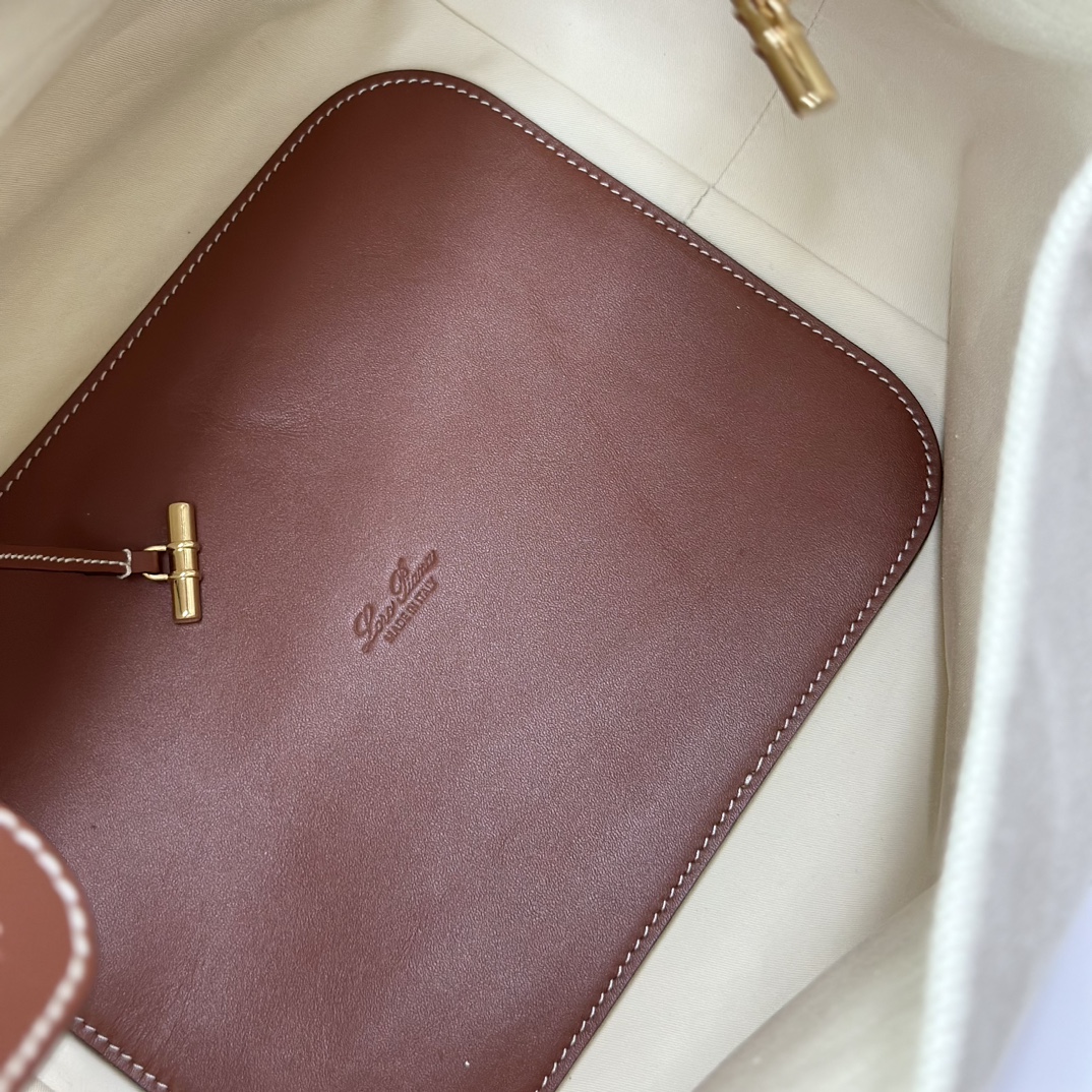 Loro Piana Micro Bale bag Cotton, Linen Natural/Warm Tan | Loro Piana