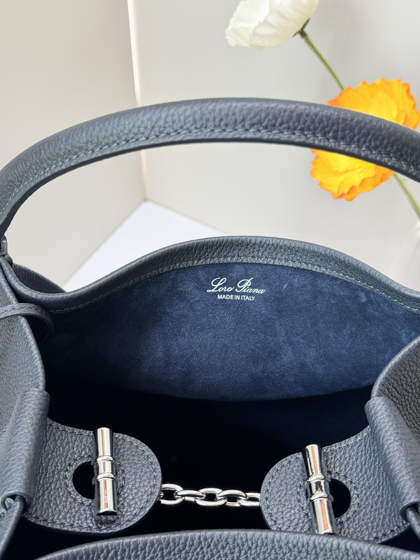 Loro Piana Bale Medium leather crossbody bag Loro Piana