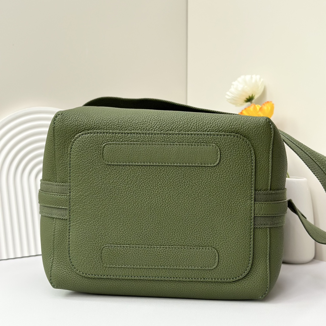 Loro Piana Military Green Leather Micro Bale Bag Loro