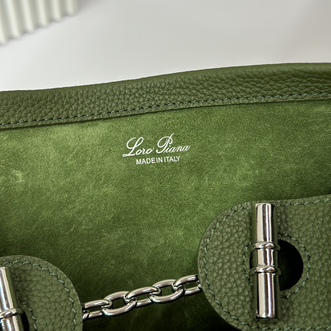 Loro Piana Military Green Leather Micro Bale Bag Loro