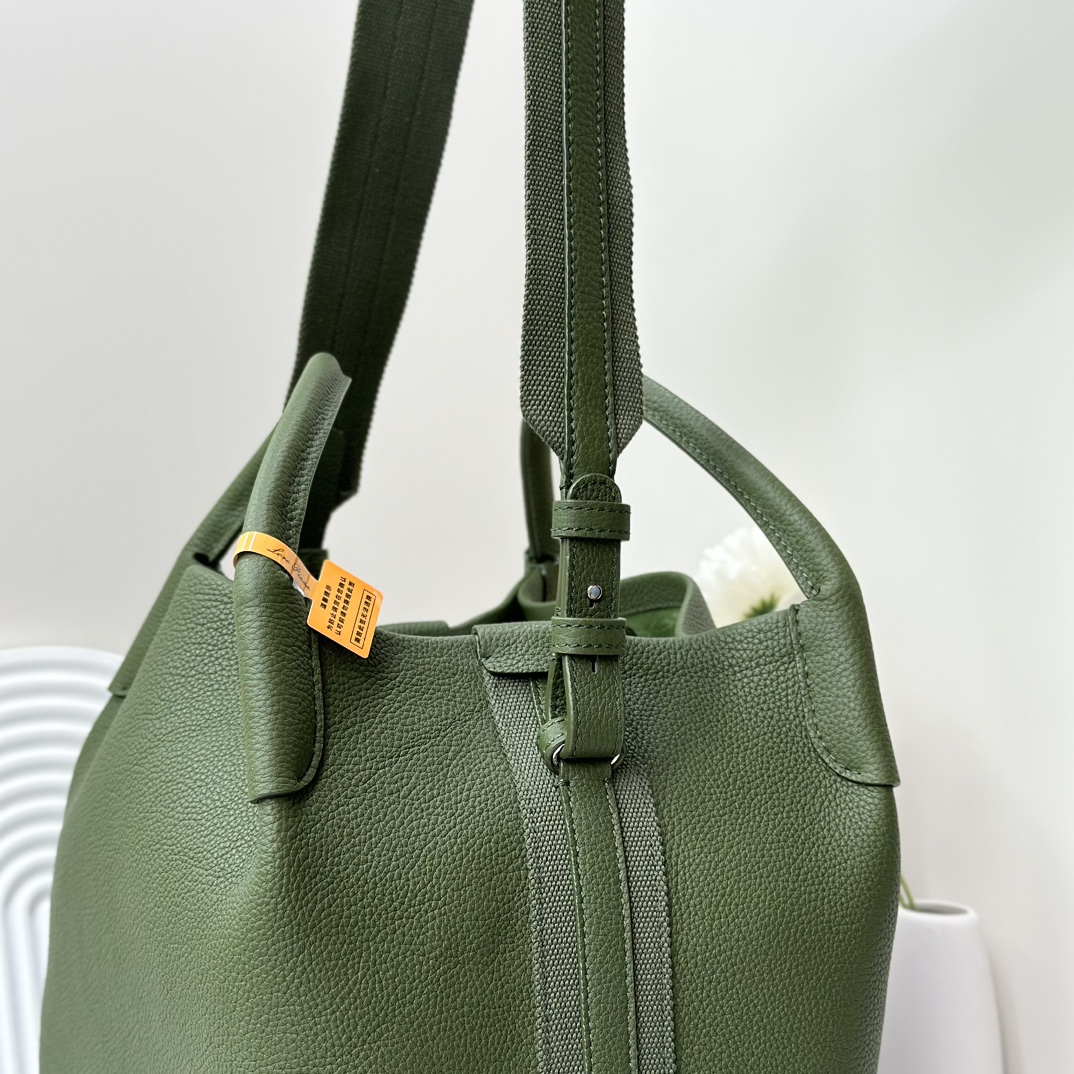 Loro Piana Military Green Leather Micro Bale Bag Loro