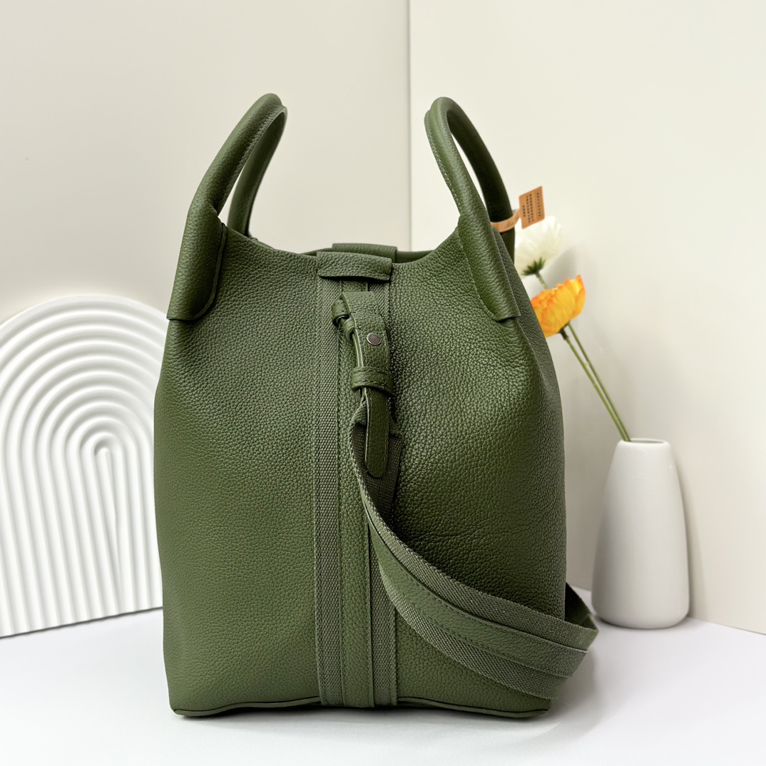 Loro Piana Military Green Leather Micro Bale Bag Loro