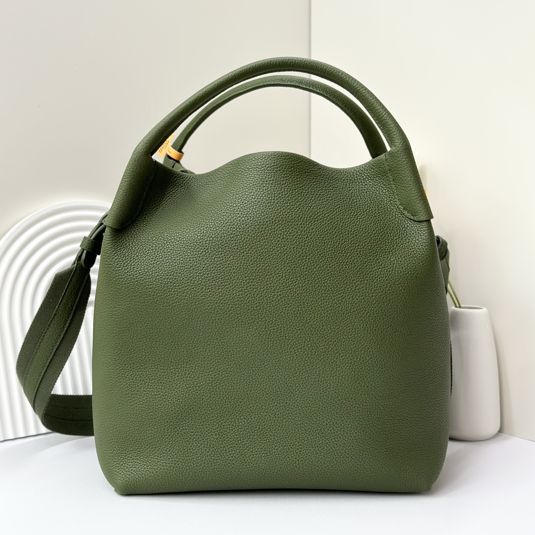 Loro Piana Military Green Leather Micro Bale Bag Loro