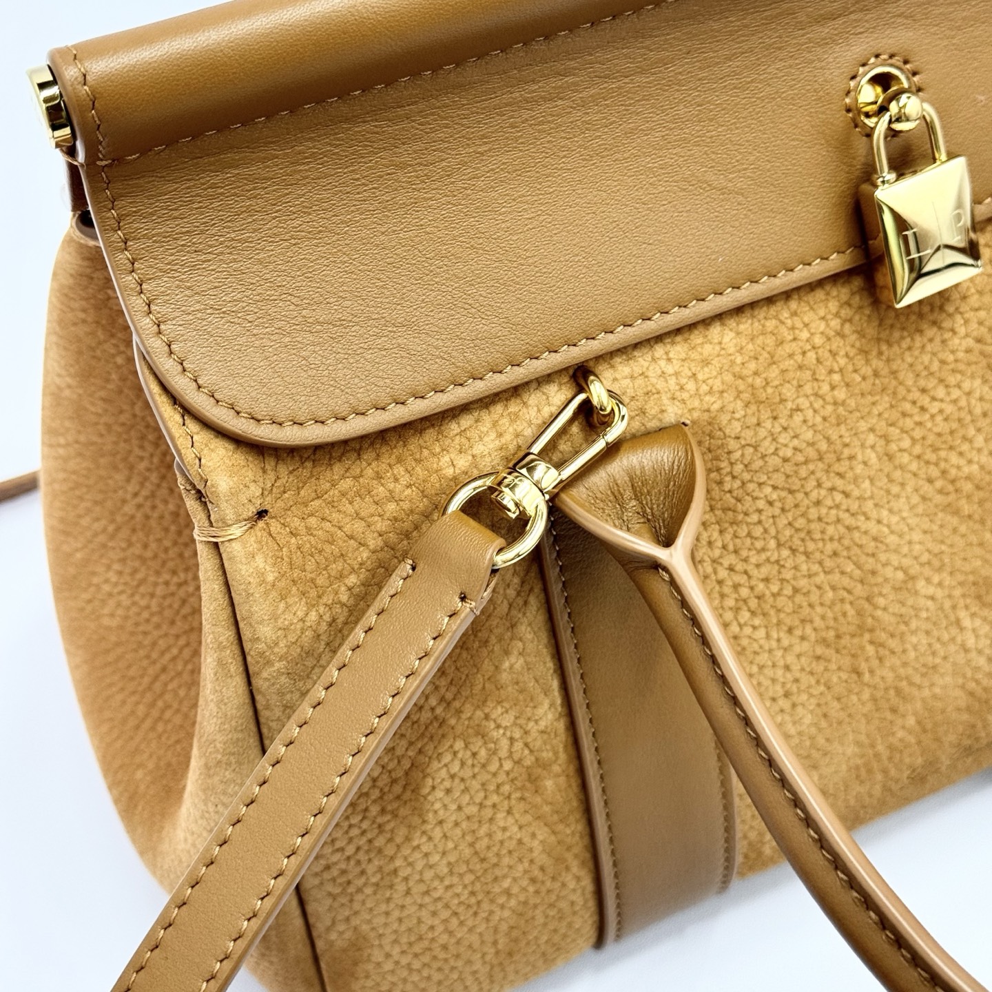 Loro Piana Loom bag L25 Calfskin Bon Ton Brown/Sun Gold | Loro Piana