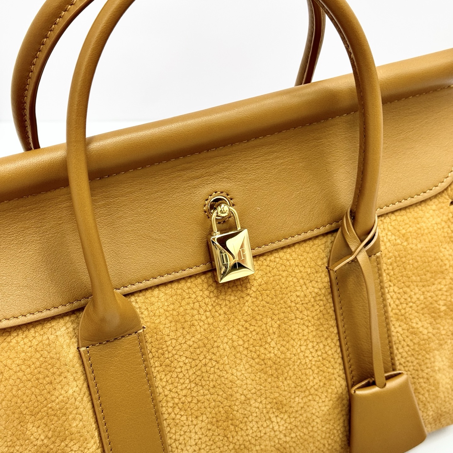 Loro Piana Loom bag L25 Calfskin Bon Ton Brown/Sun Gold | Loro Piana
