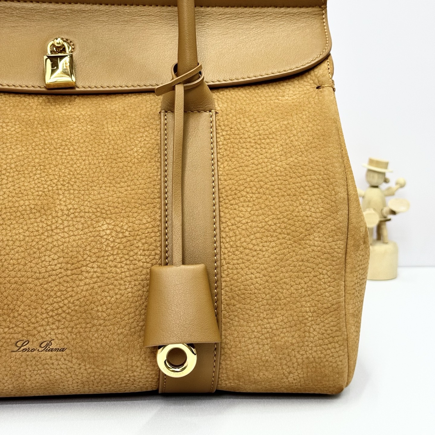 Loro Piana Loom bag L25 Calfskin Bon Ton Brown/Sun Gold | Loro Piana