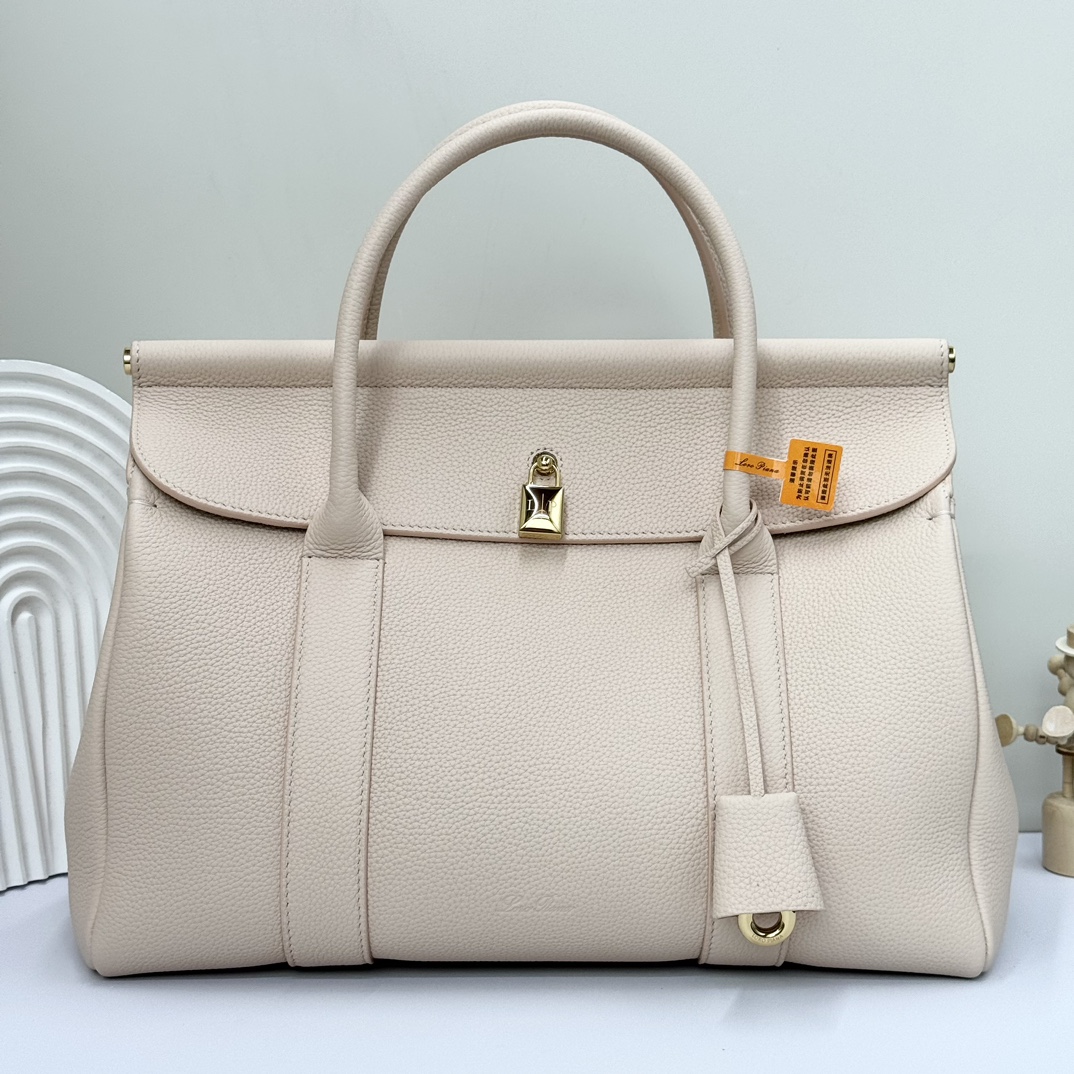 Loro Piana Loom bag L32 Grained Calfskin Sunday Morning/Sun Gold | Lor