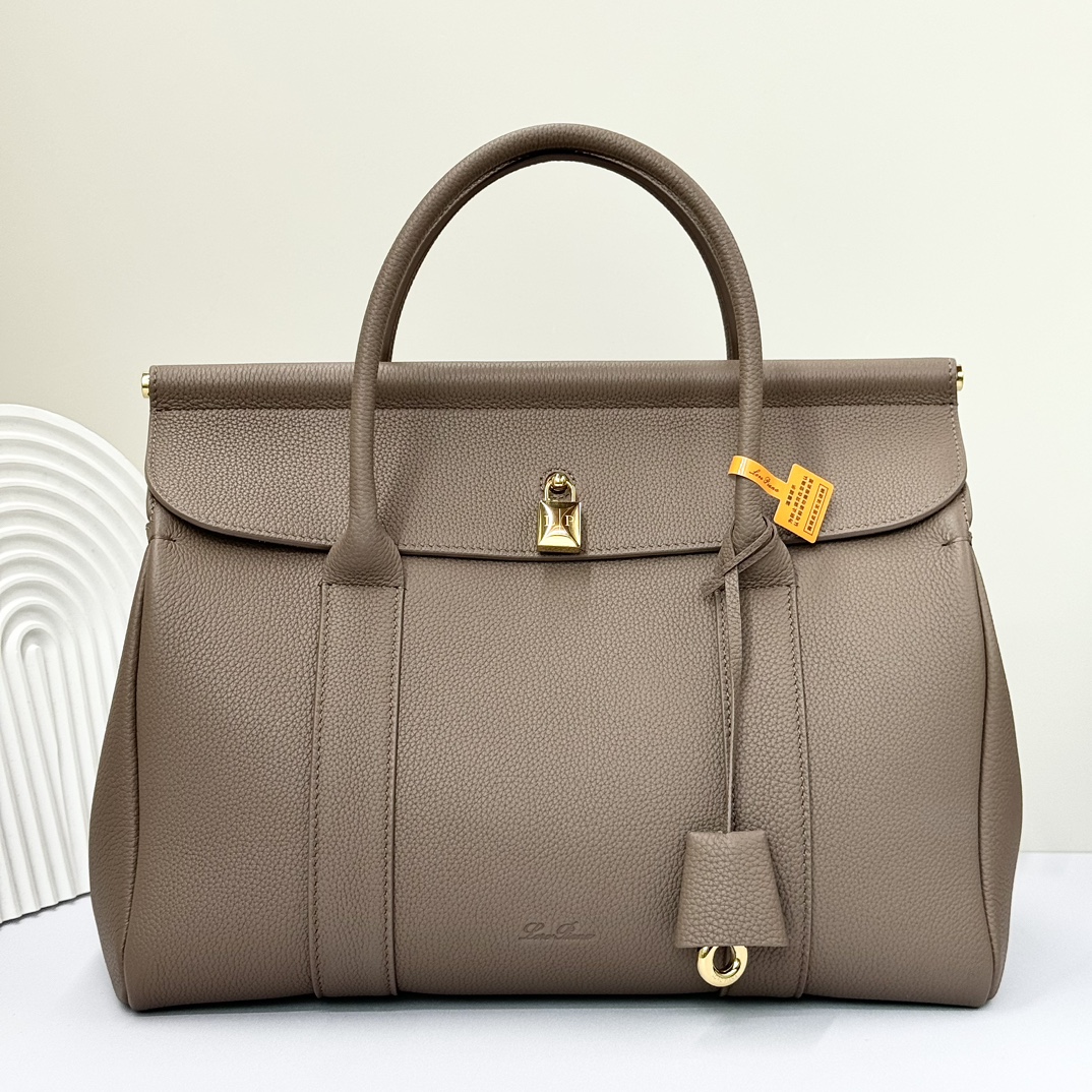 Loro Piana Loom bag L32 Grained Calfskin Rain Drops/Sun Gold | Loro