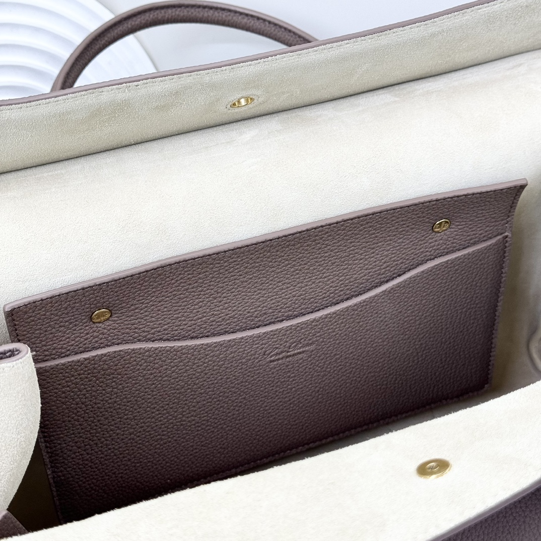 Loro Piana Loom bag L32 Grained Calfskin Rain Drops/Sun Gold | Loro
