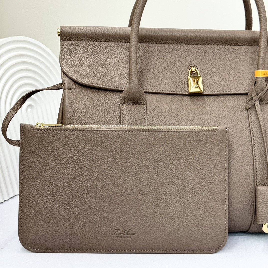 Loro Piana Loom bag L32 Grained Calfskin Rain Drops/Sun Gold | Loro
