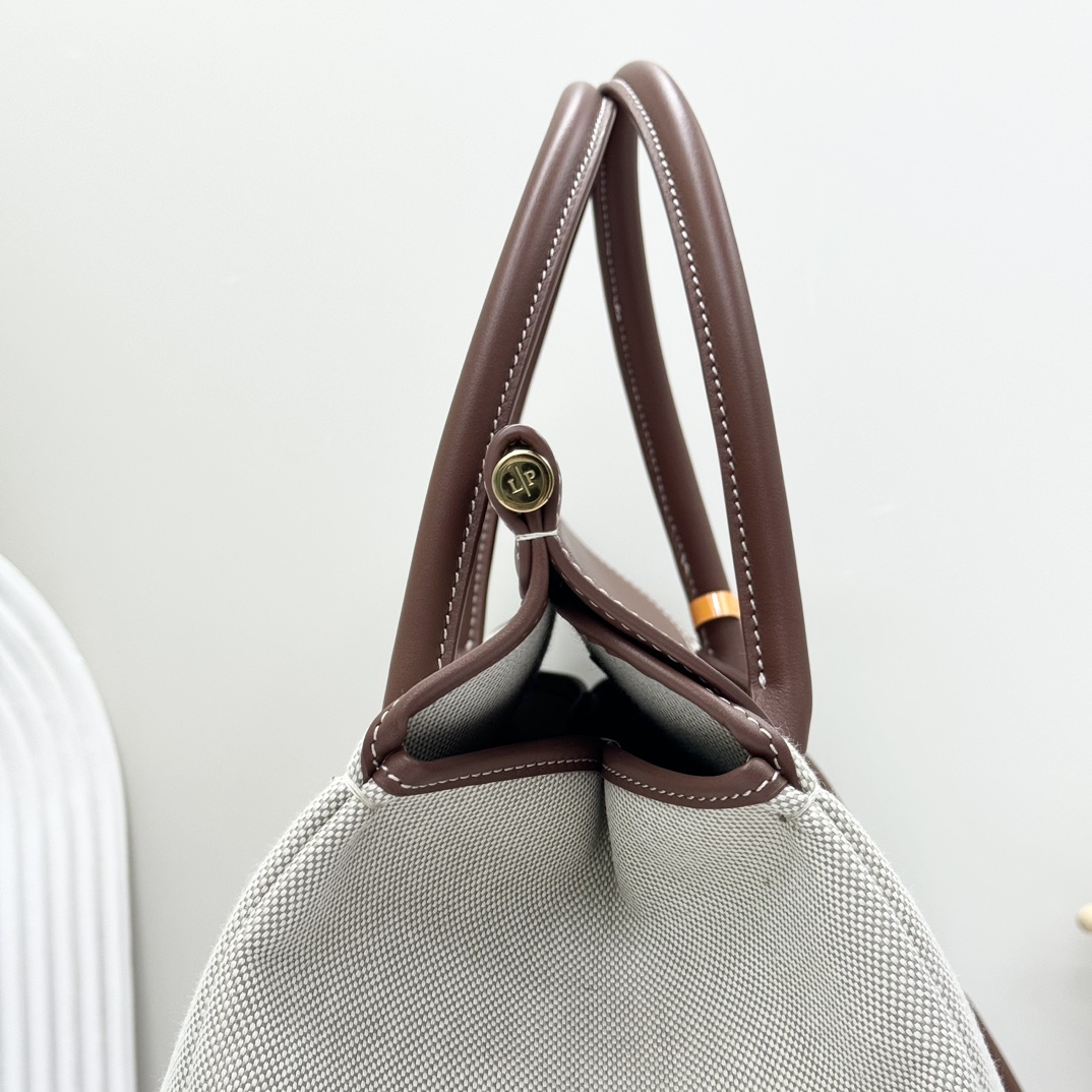 Loro Piana Loom bag L32 Cotton, Linen Natural/Caramel Sugar/Sun Gold