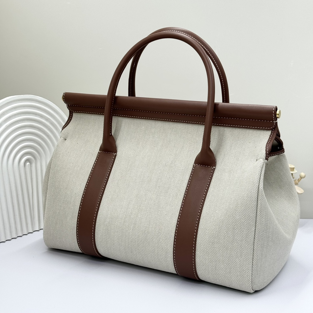 Loro Piana Loom bag L32 Cotton, Linen Natural/Caramel Sugar/Sun Gold