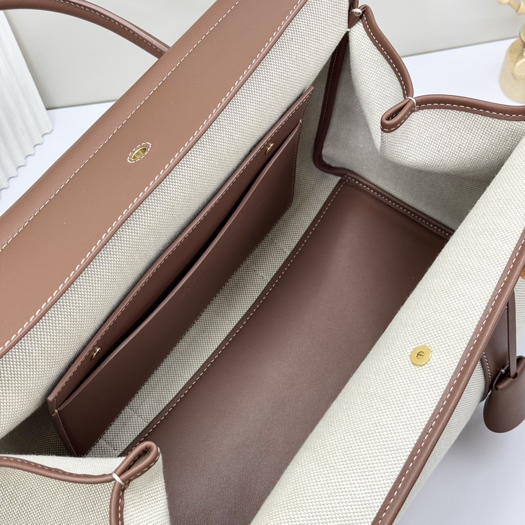 Loro Piana Loom bag L32 Cotton, Linen Natural/Caramel Sugar/Sun Gold