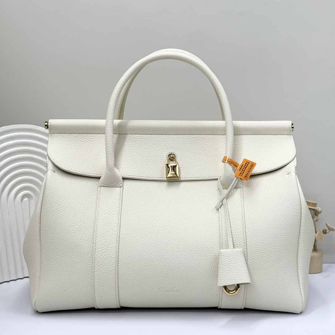 Loro Piana Loom bag L32 Grained Calfskin Whisper White | Loro Piana FR