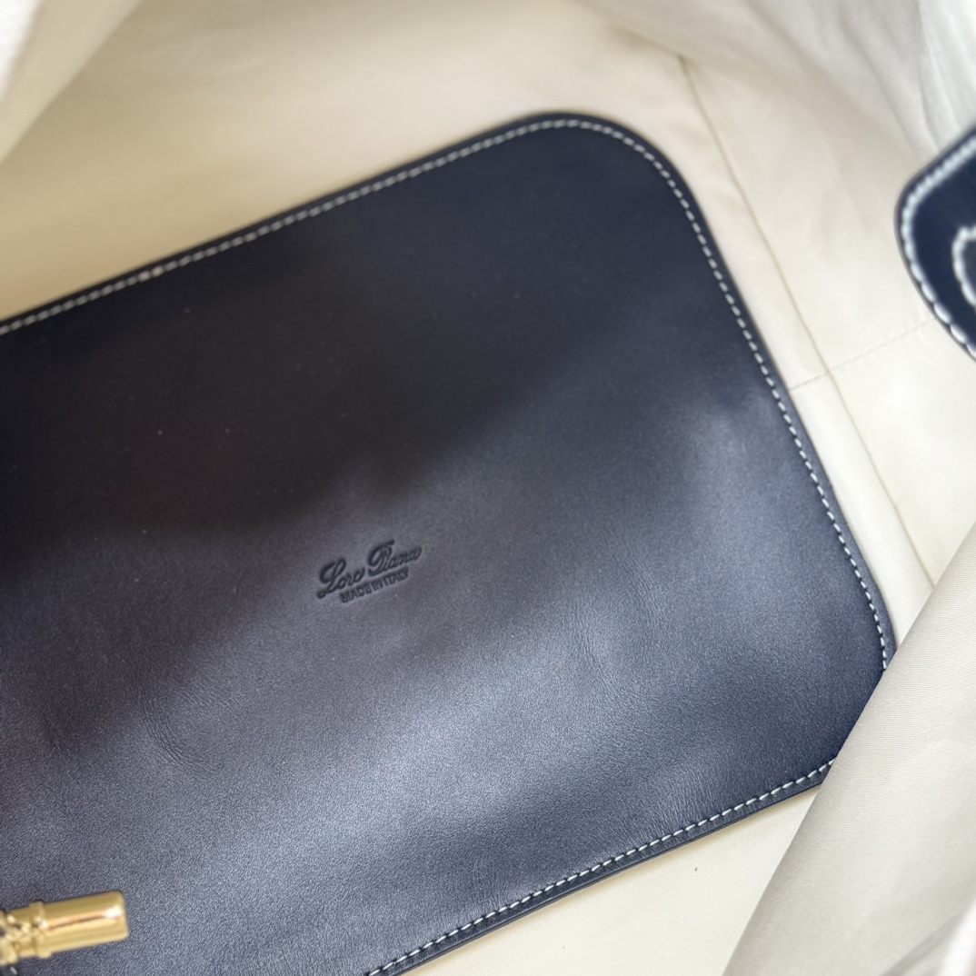 Loro Piana Large Bale bag Cotton, Linen Natural/black | Loro Piana