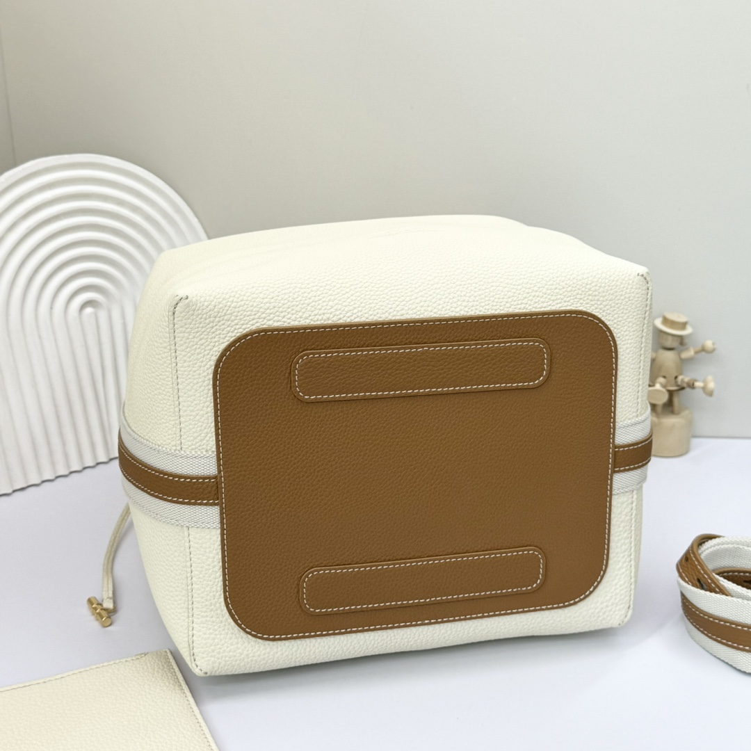 Loro Piana Micro Bale bag Calfskin Whisper White/Wheat Bran/Sun Gold