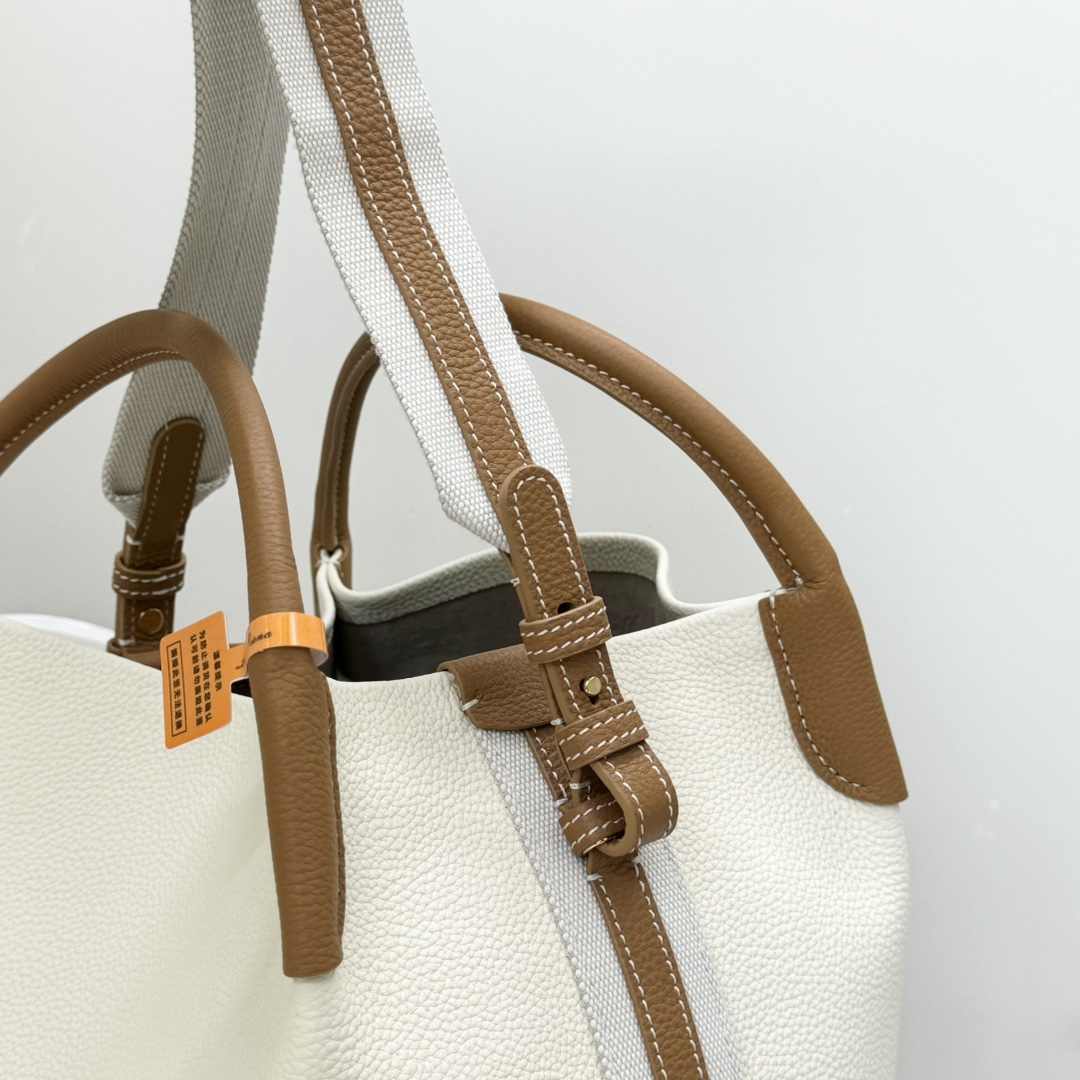 Loro Piana Micro Bale bag Calfskin Whisper White/Wheat Bran/Sun Gold