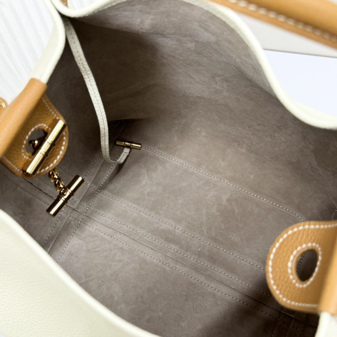 Loro Piana Micro Bale bag Calfskin Whisper White/Wheat Bran/Sun Gold