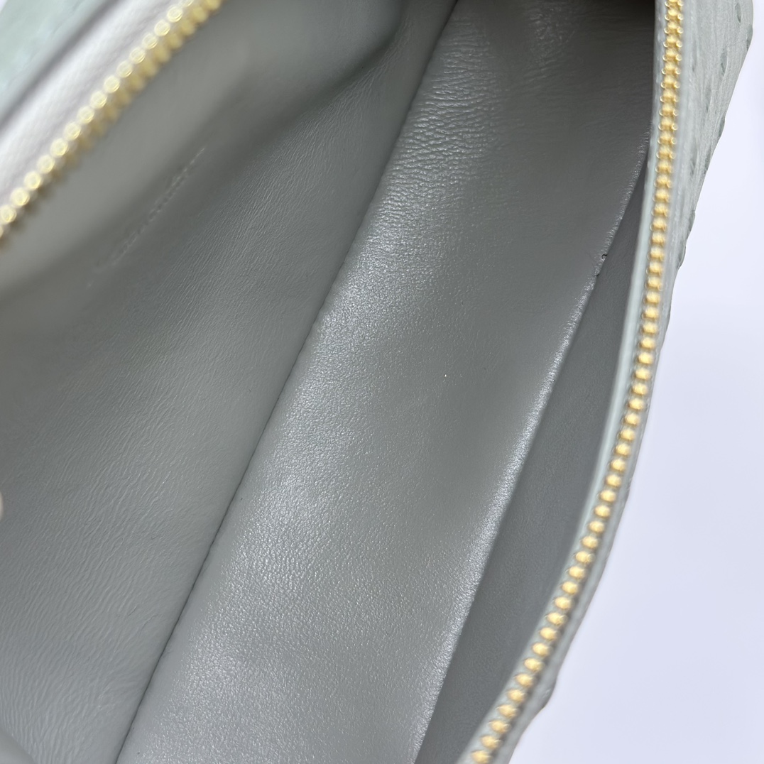 Loro Piano Extra Pocket L19 Ostrich Leather green