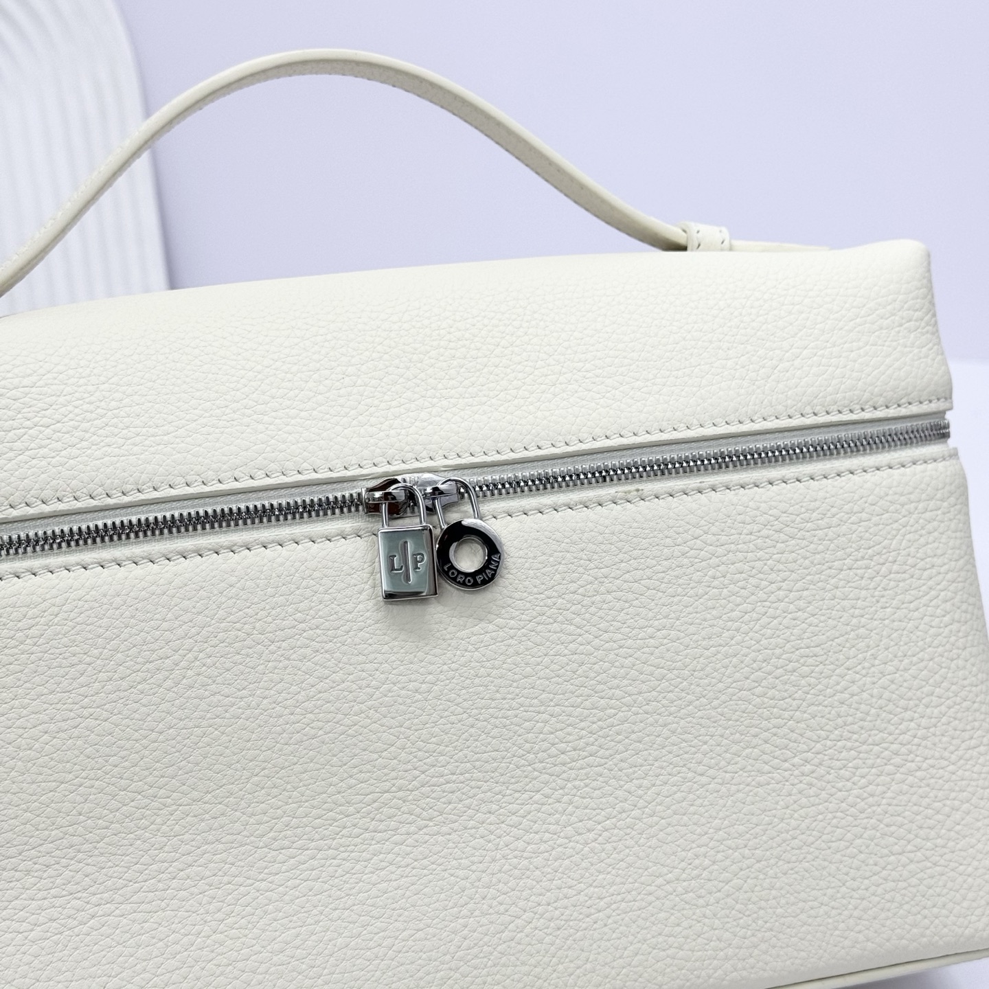 Loro Piana  neo pouch leather crossbody bag - white beige