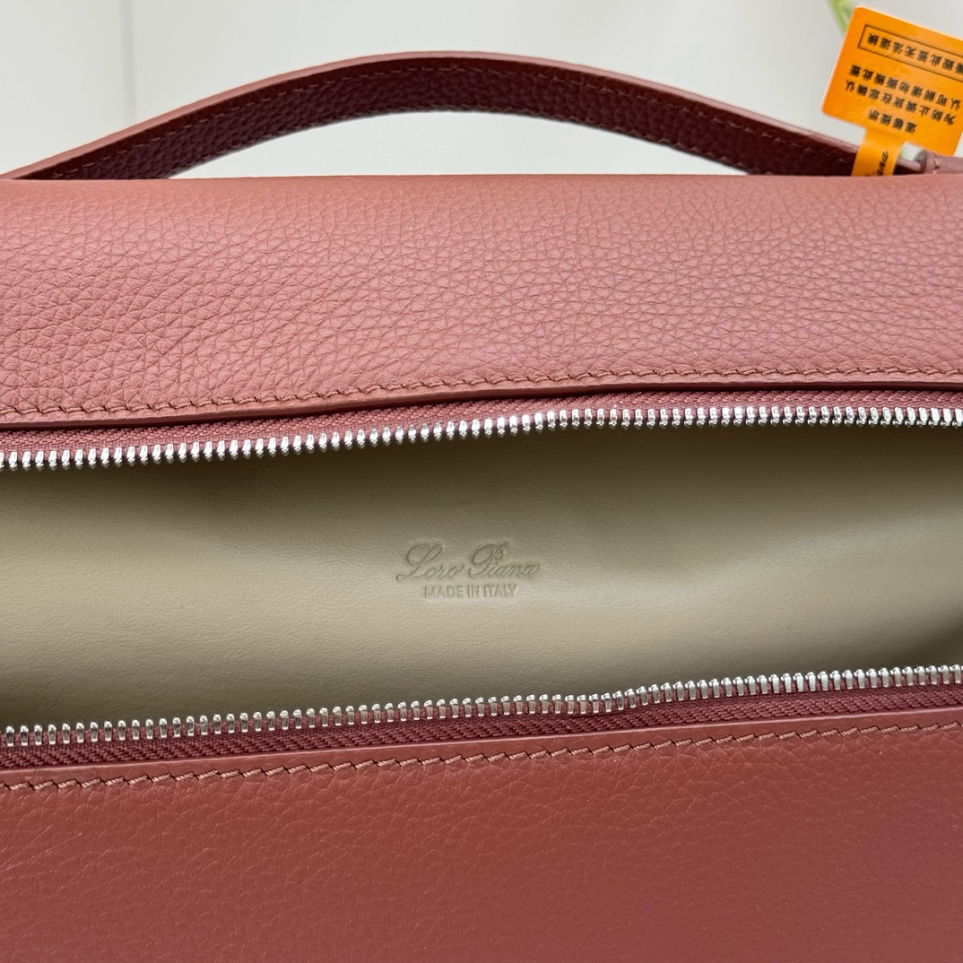 Loro Piana  neo pouch leather crossbody bag - brown red