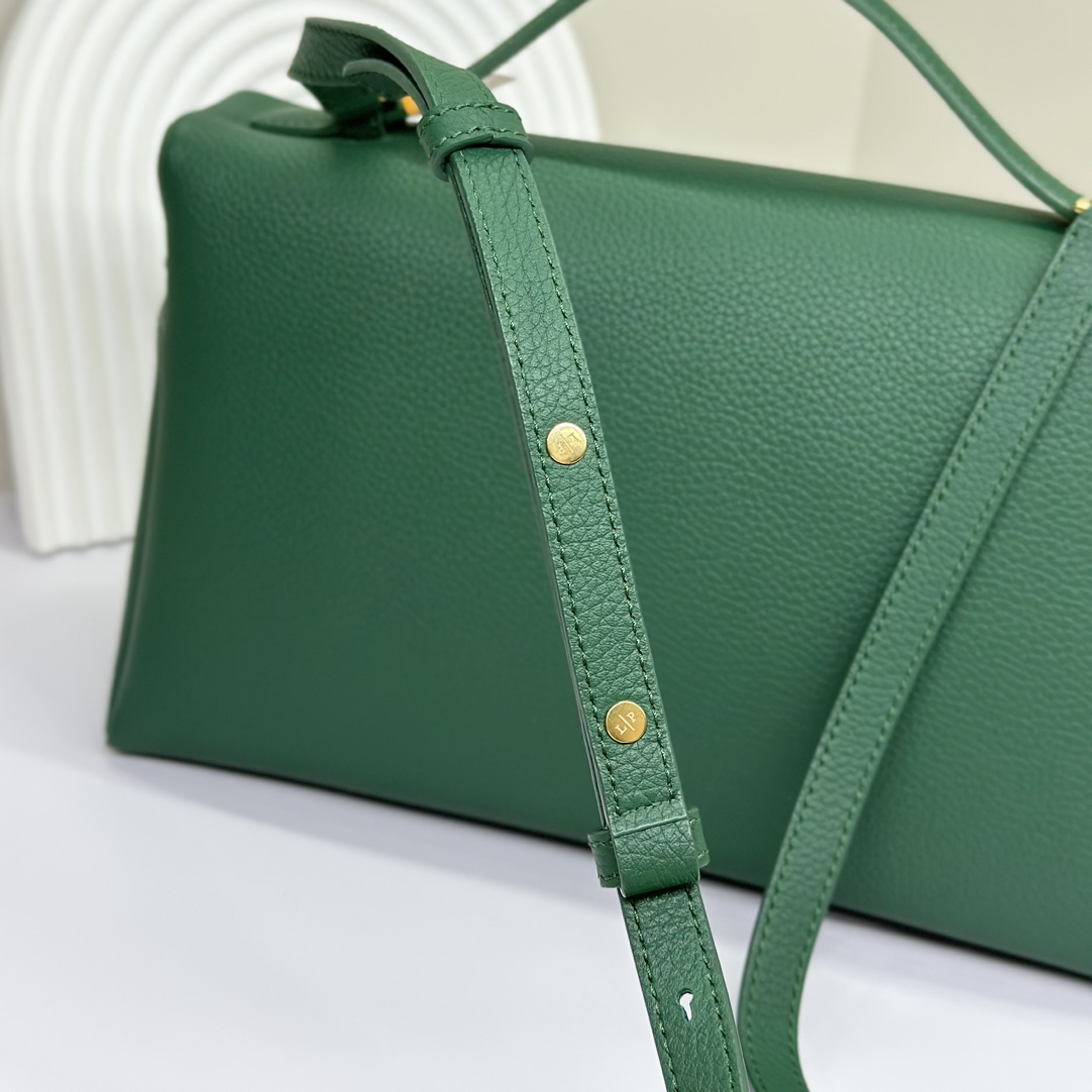 Loro Piana  neo pouch leather crossbody bag - green