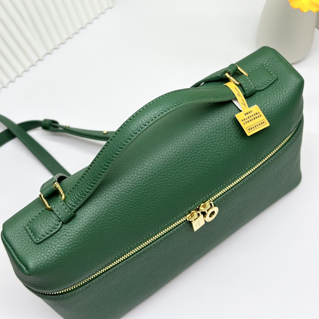 Loro Piana  neo pouch leather crossbody bag - green