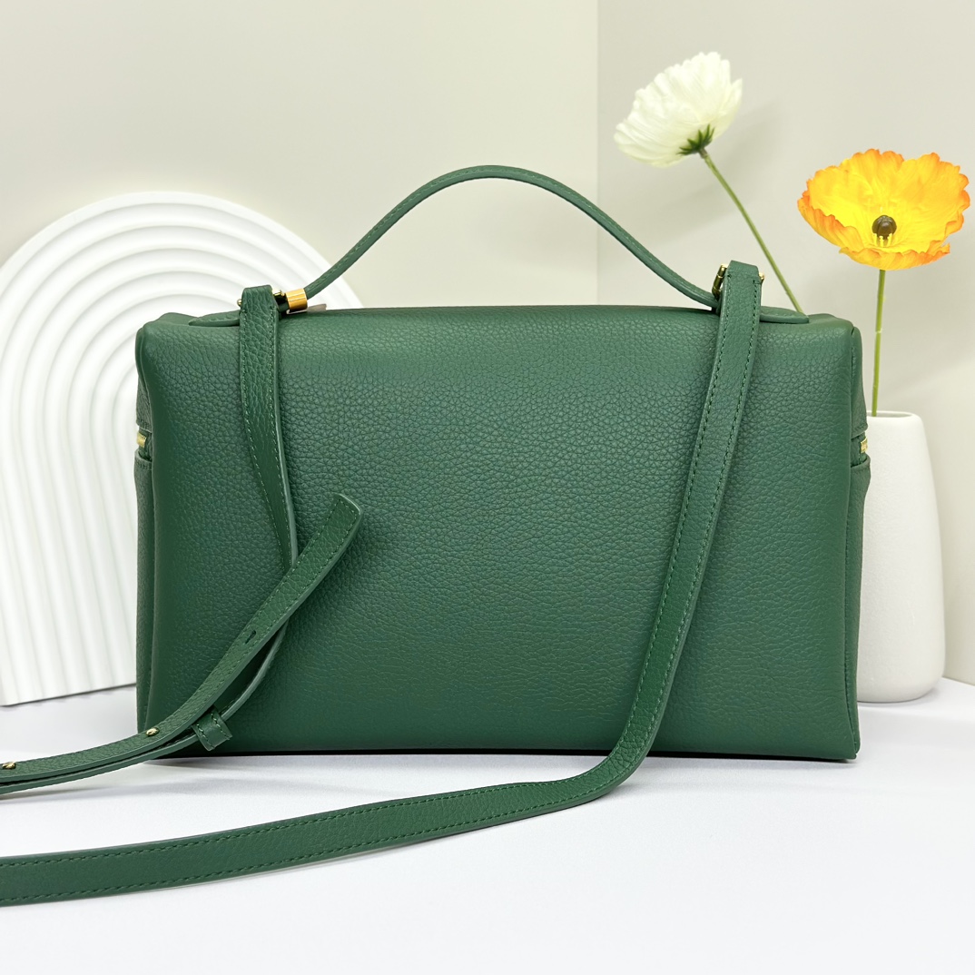 Loro Piana  neo pouch leather crossbody bag - green