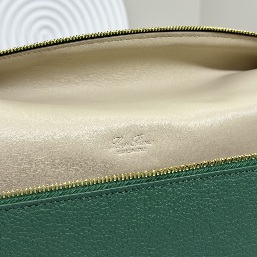 Loro Piana  neo pouch leather crossbody bag - green
