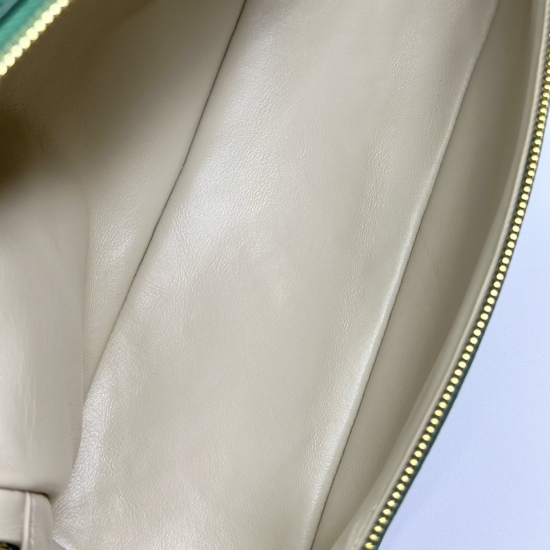 Loro Piana  neo pouch leather crossbody bag - green