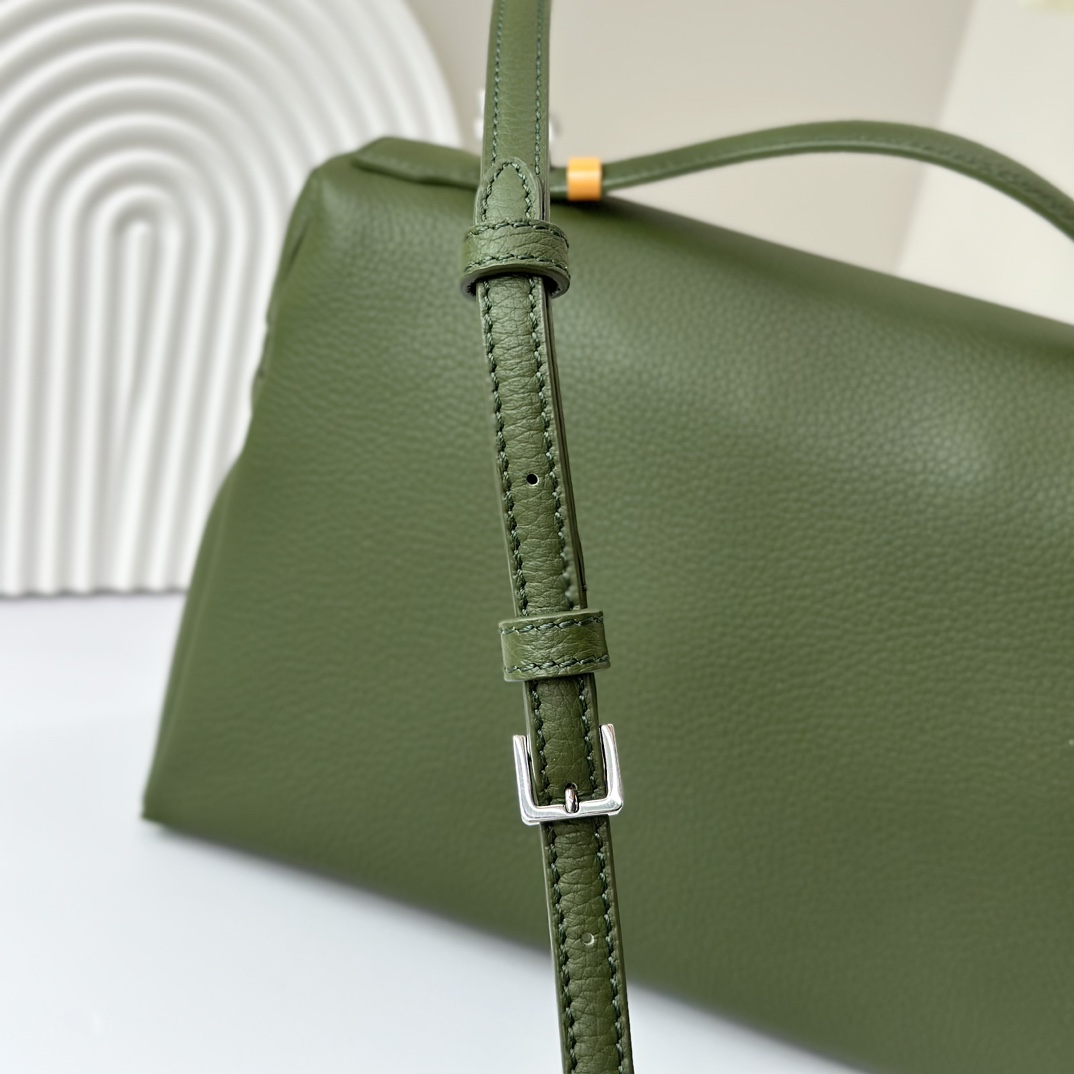 Loro Piana  neo pouch leather crossbody bag - green