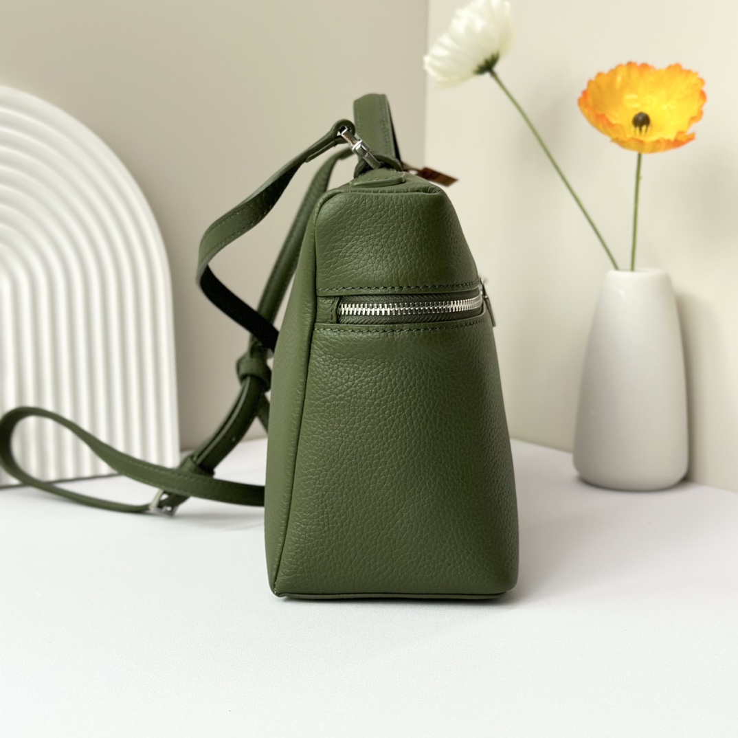 Loro Piana  neo pouch leather crossbody bag - green