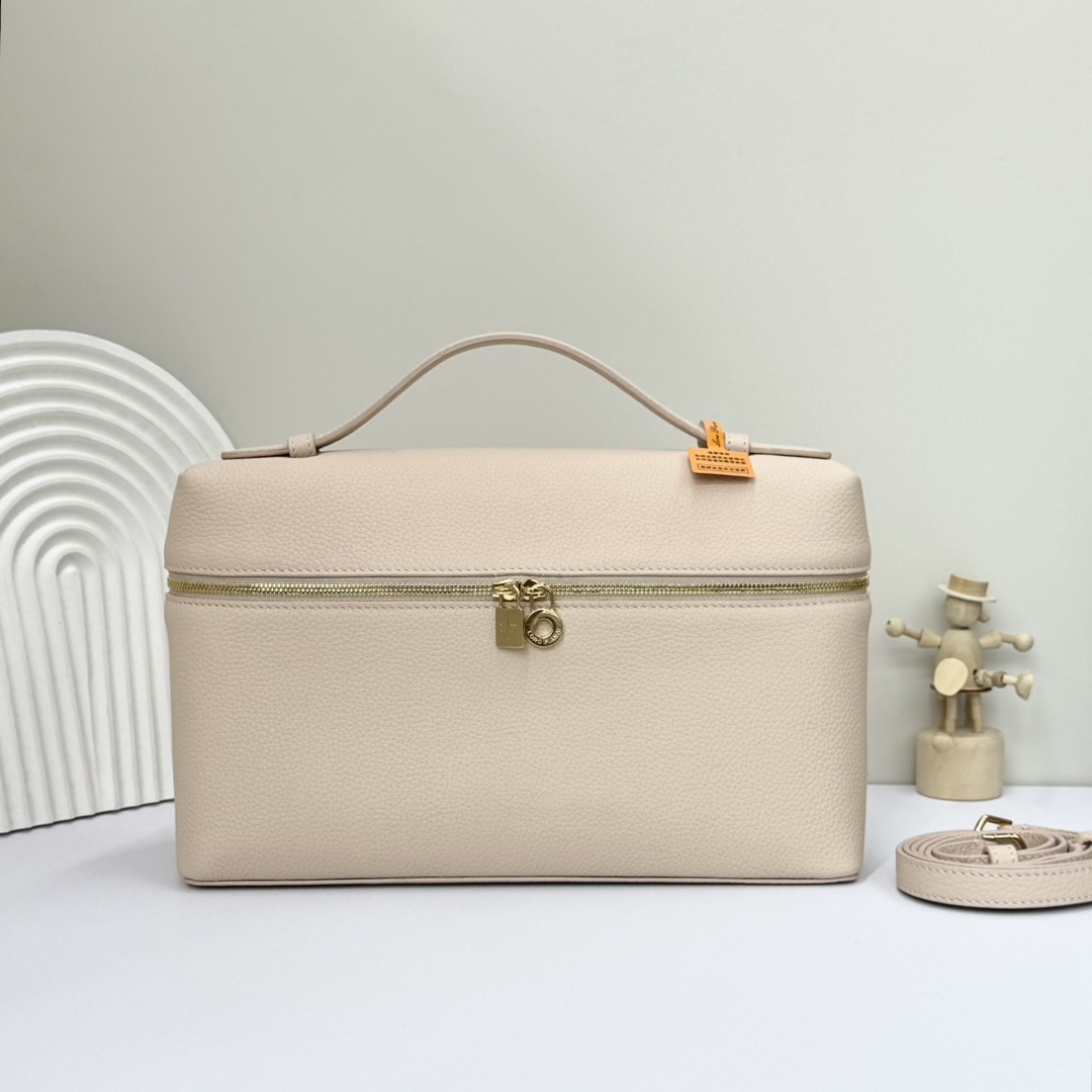 Loro Piana  neo pouch leather crossbody bag – beige
