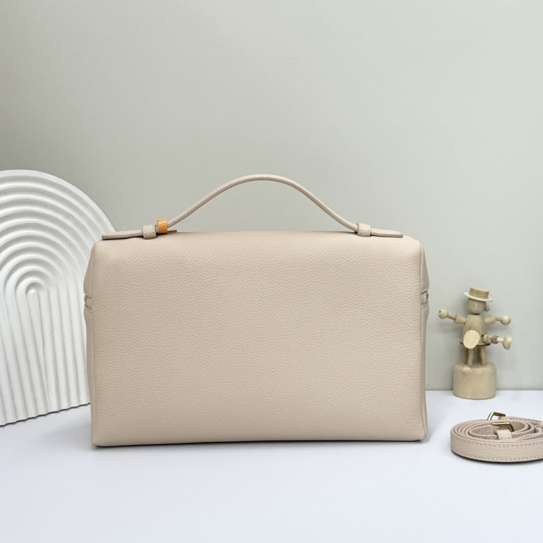 Loro Piana  neo pouch leather crossbody bag - beige